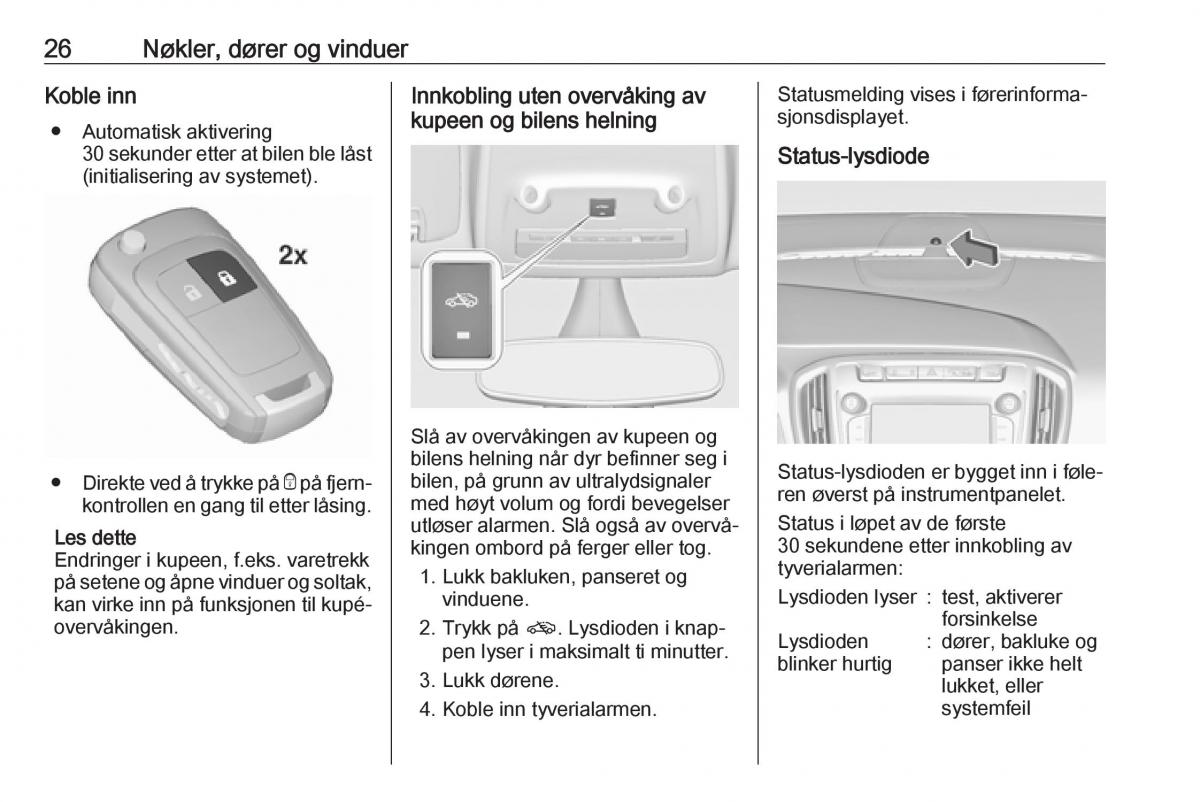 Opel Zafira C FL bruksanvisningen / page 28