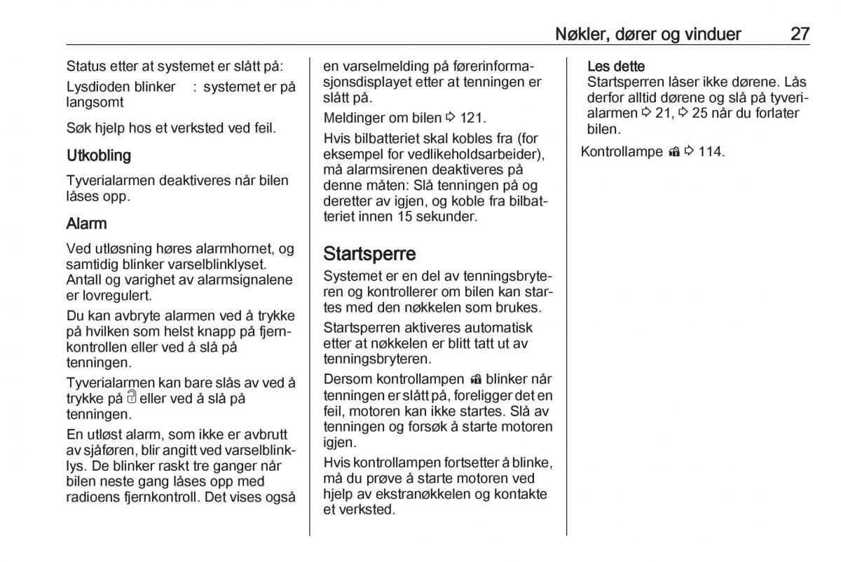 Opel Zafira C FL bruksanvisningen / page 29