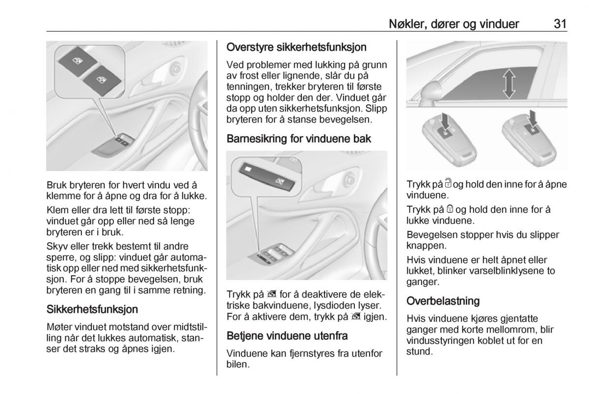 Opel Zafira C FL bruksanvisningen / page 33