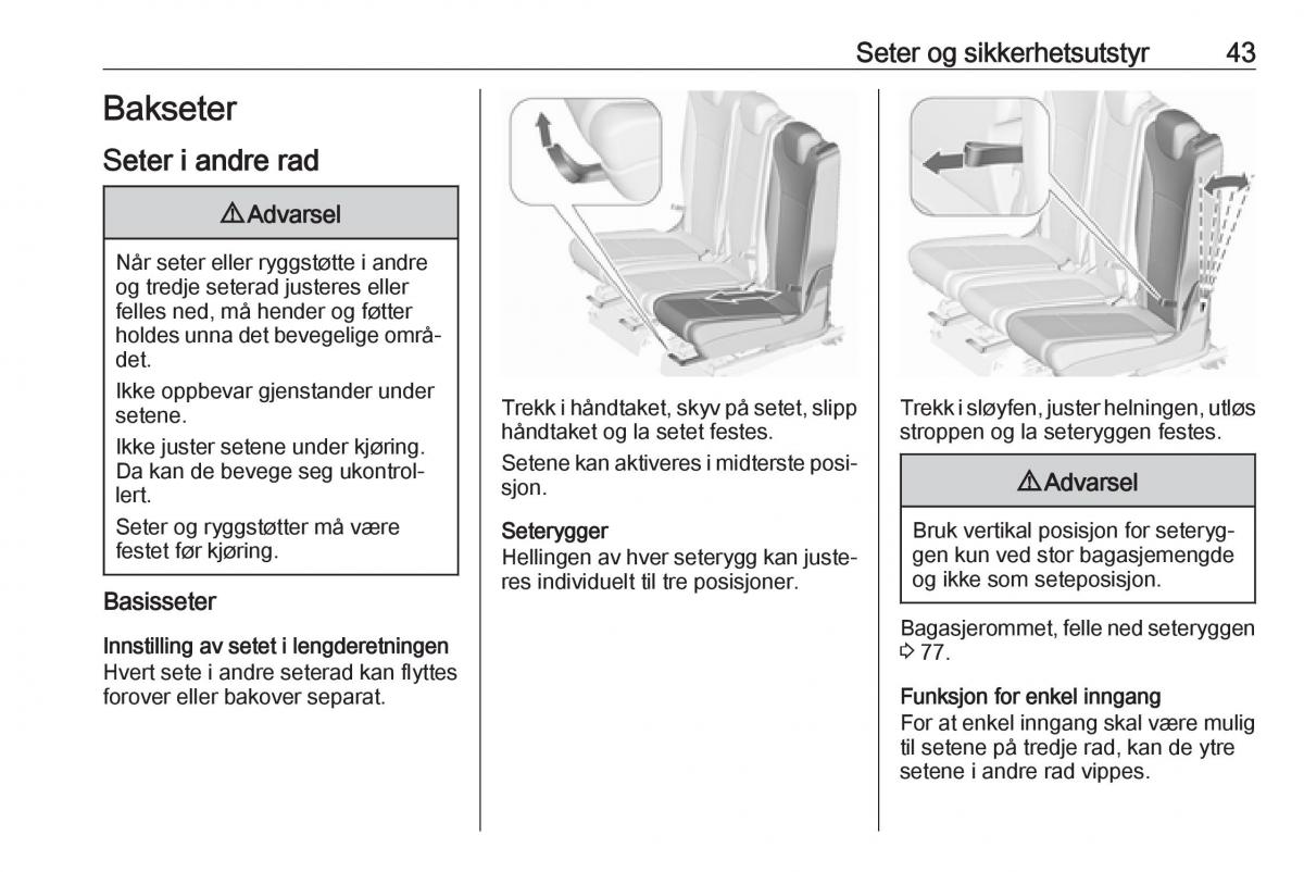 manual  Opel Zafira C FL bruksanvisningen / page 45