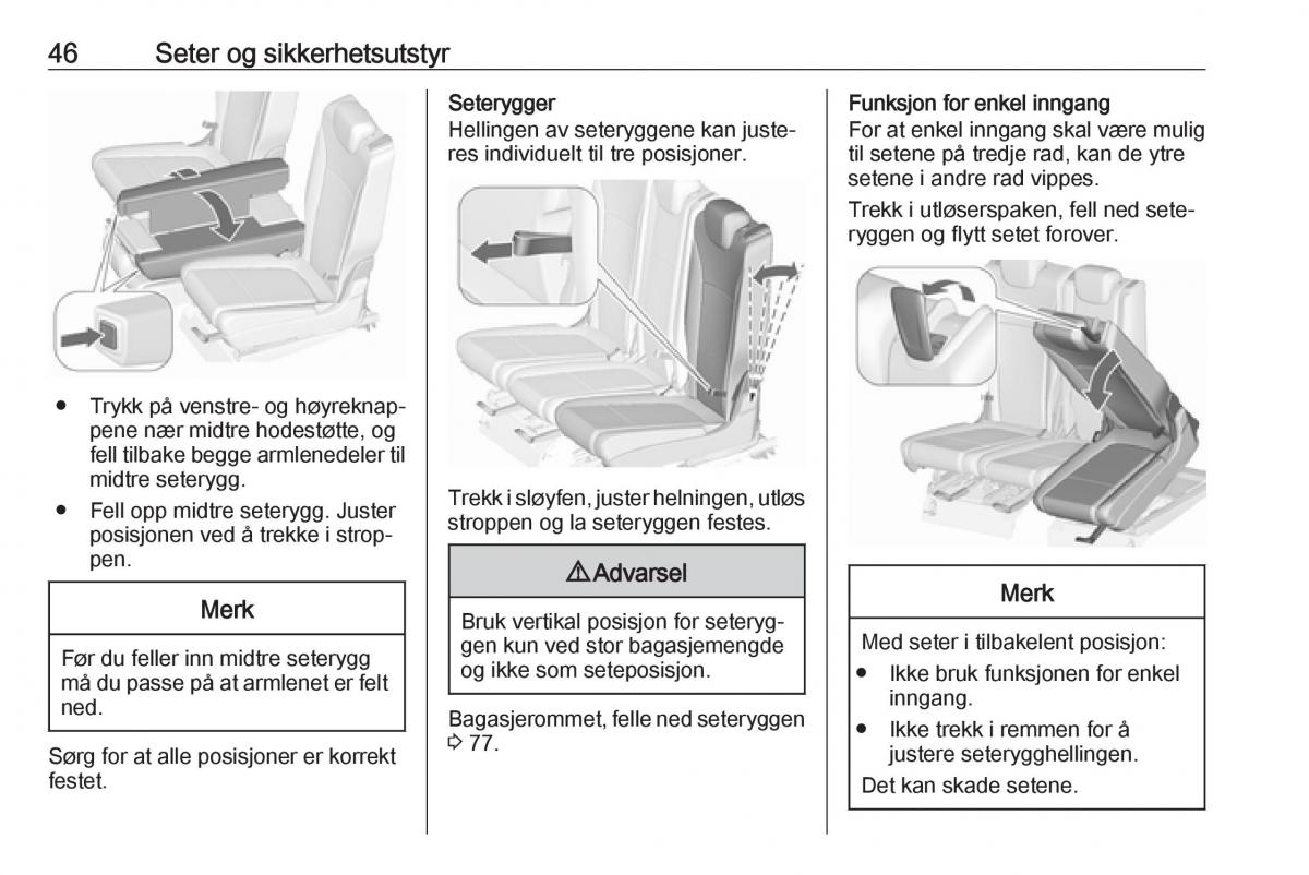 manual  Opel Zafira C FL bruksanvisningen / page 48