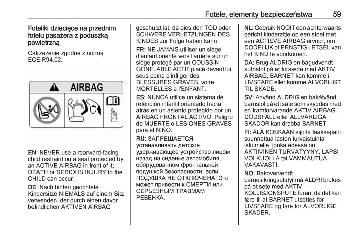 manual  Opel Zafira C FL instrukcja / page 61