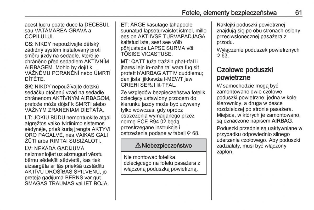 manual  Opel Zafira C FL instrukcja / page 63