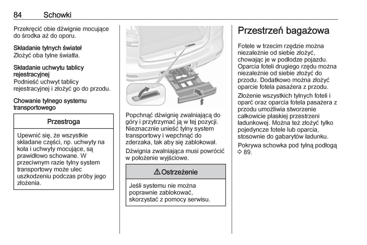 Opel Zafira C FL instrukcja obslugi / page 86