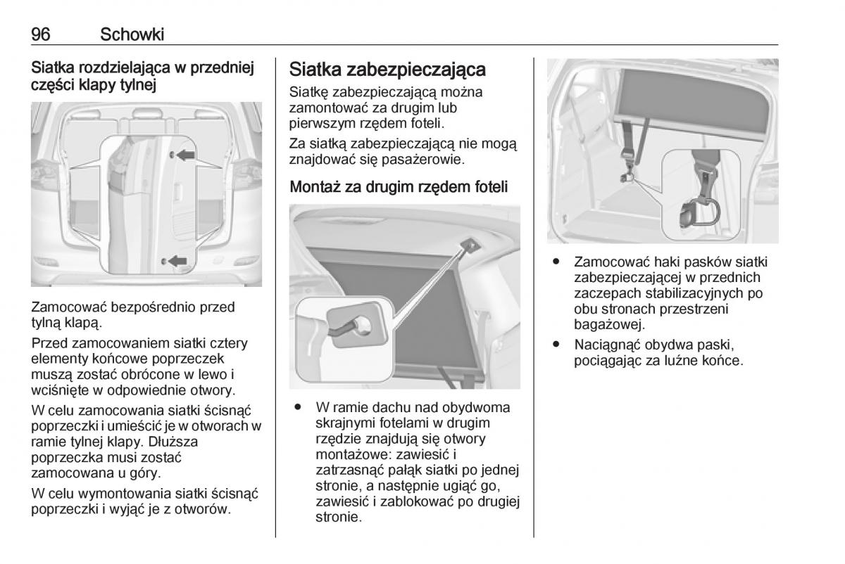 manual  Opel Zafira C FL instrukcja / page 98