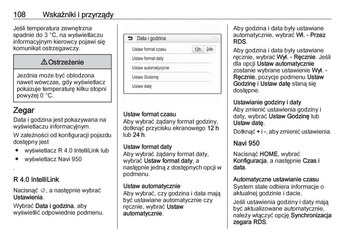 manual  Opel Zafira C FL instrukcja / page 110