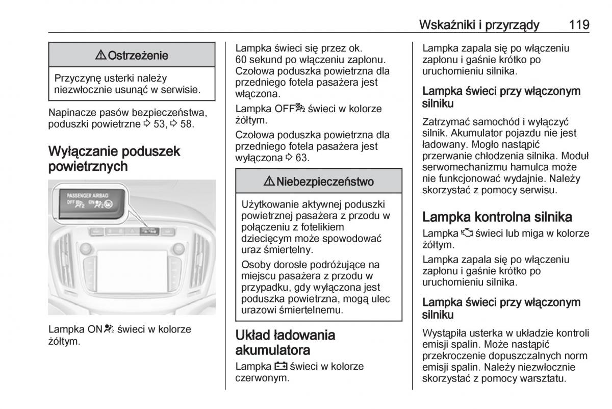 manual  Opel Zafira C FL instrukcja / page 121