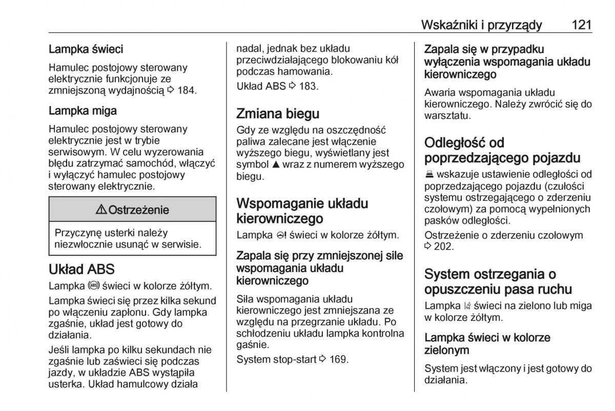 Opel Zafira C FL instrukcja obslugi / page 123