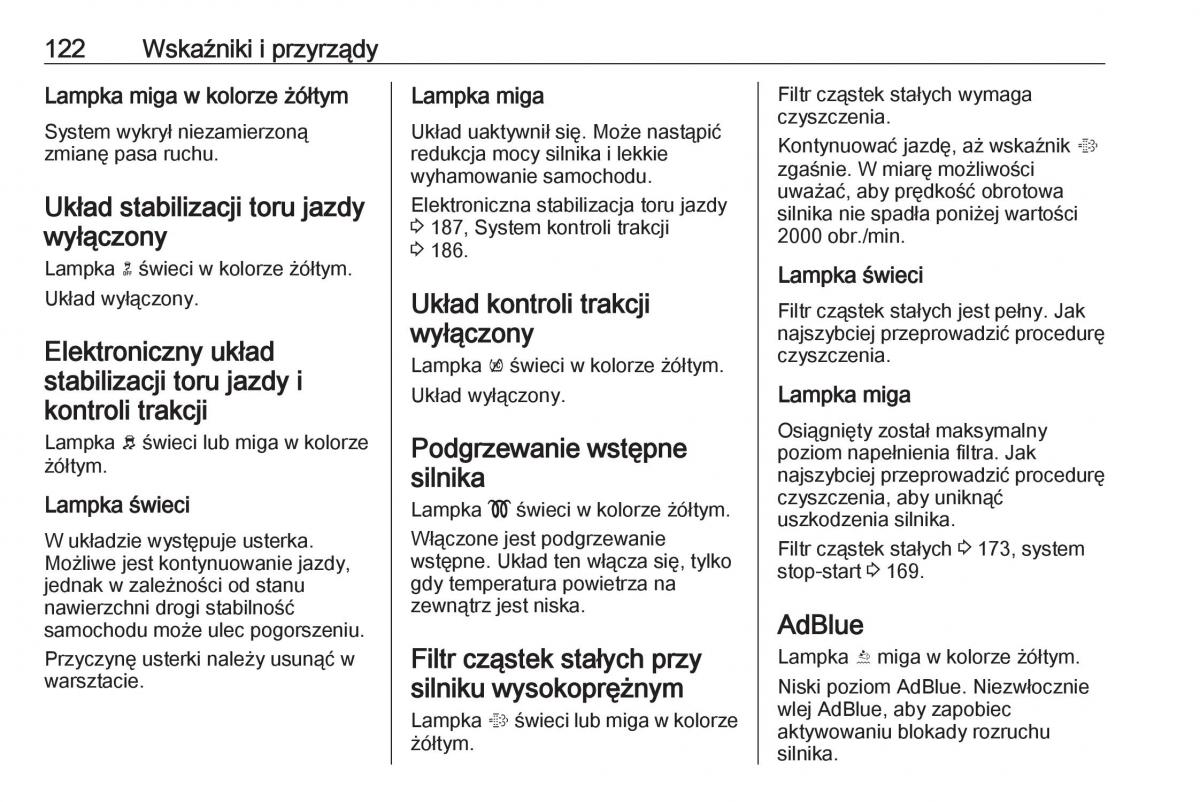 manual  Opel Zafira C FL instrukcja / page 124