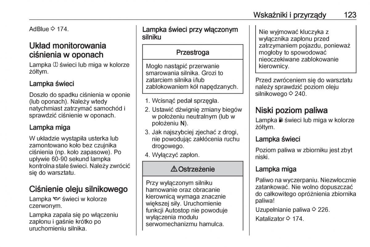 manual  Opel Zafira C FL instrukcja / page 125