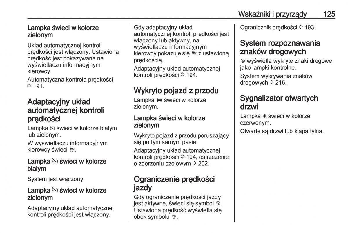 manual  Opel Zafira C FL instrukcja / page 127