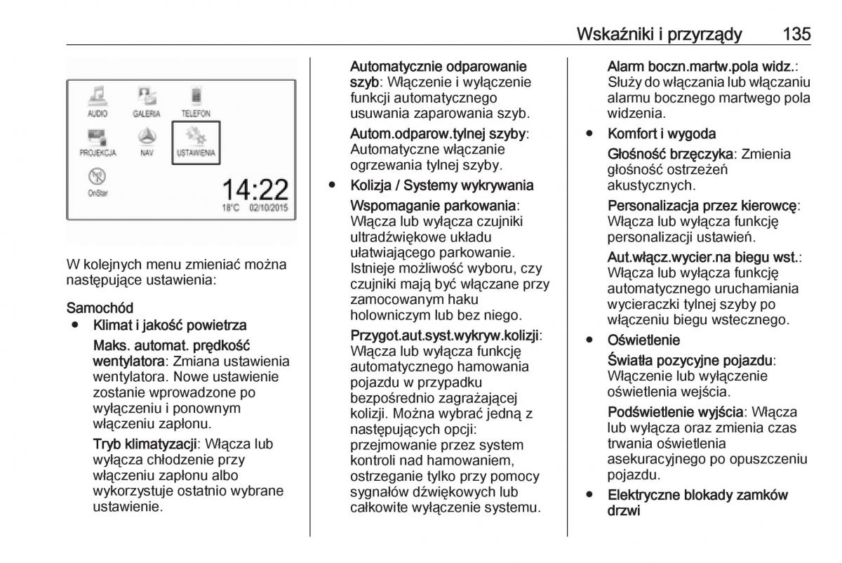 Opel Zafira C FL instrukcja obslugi / page 137