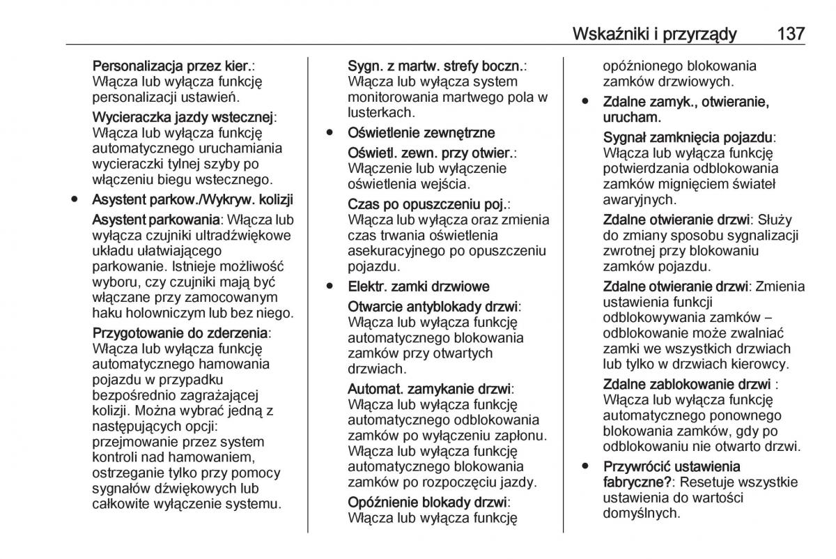 manual  Opel Zafira C FL instrukcja / page 139