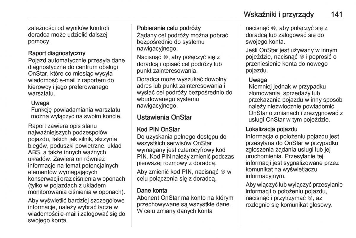 manual  Opel Zafira C FL instrukcja / page 143