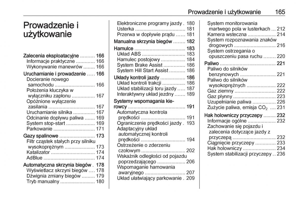 manual  Opel Zafira C FL instrukcja / page 167