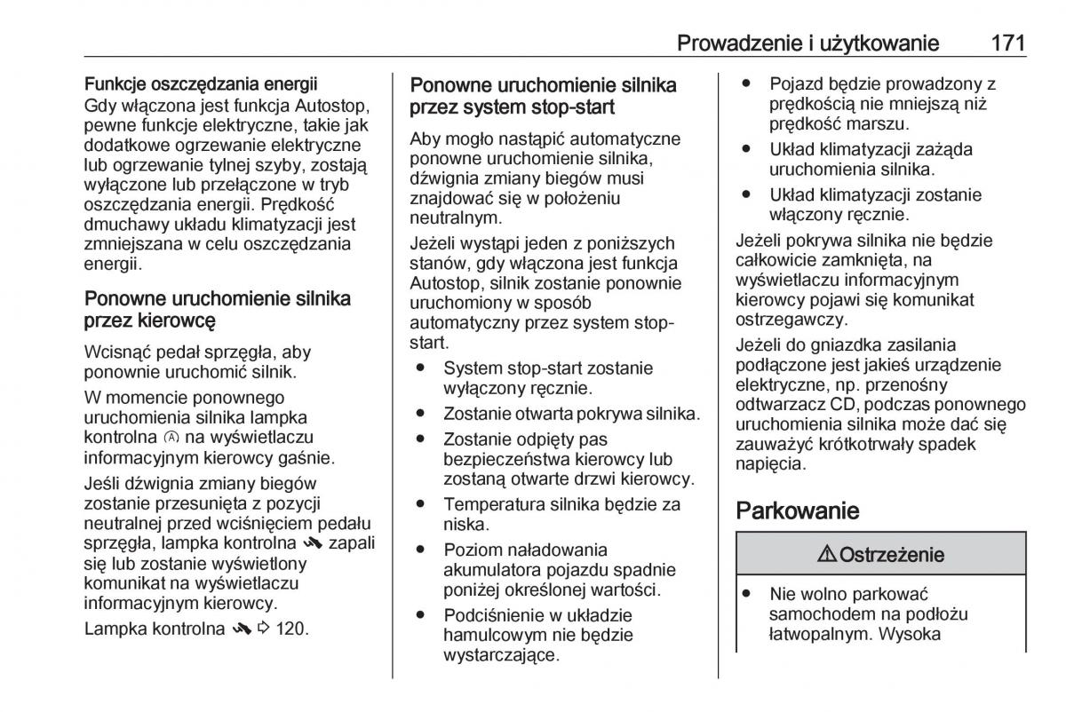 Opel Zafira C FL instrukcja obslugi / page 173