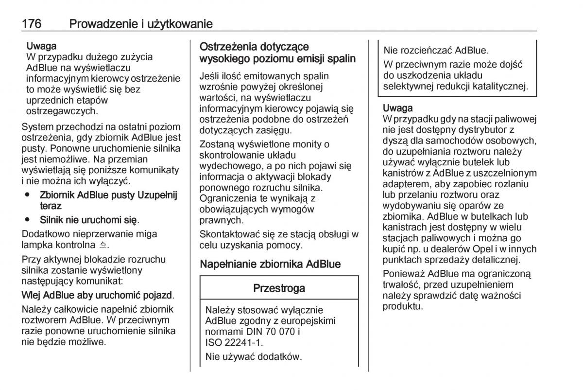 Opel Zafira C FL instrukcja obslugi / page 178