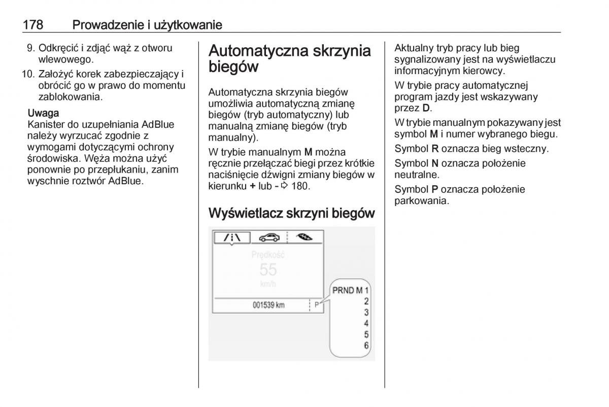 manual  Opel Zafira C FL instrukcja / page 180