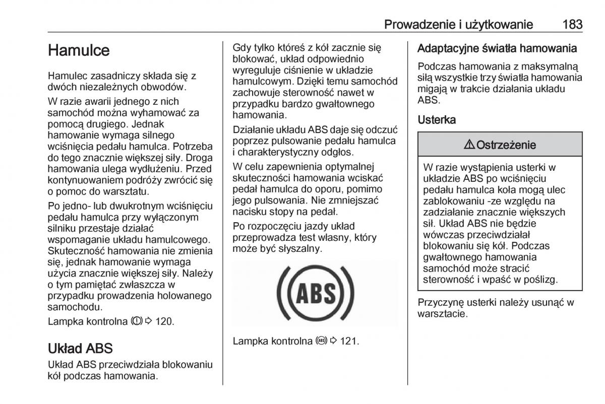 manual  Opel Zafira C FL instrukcja / page 185