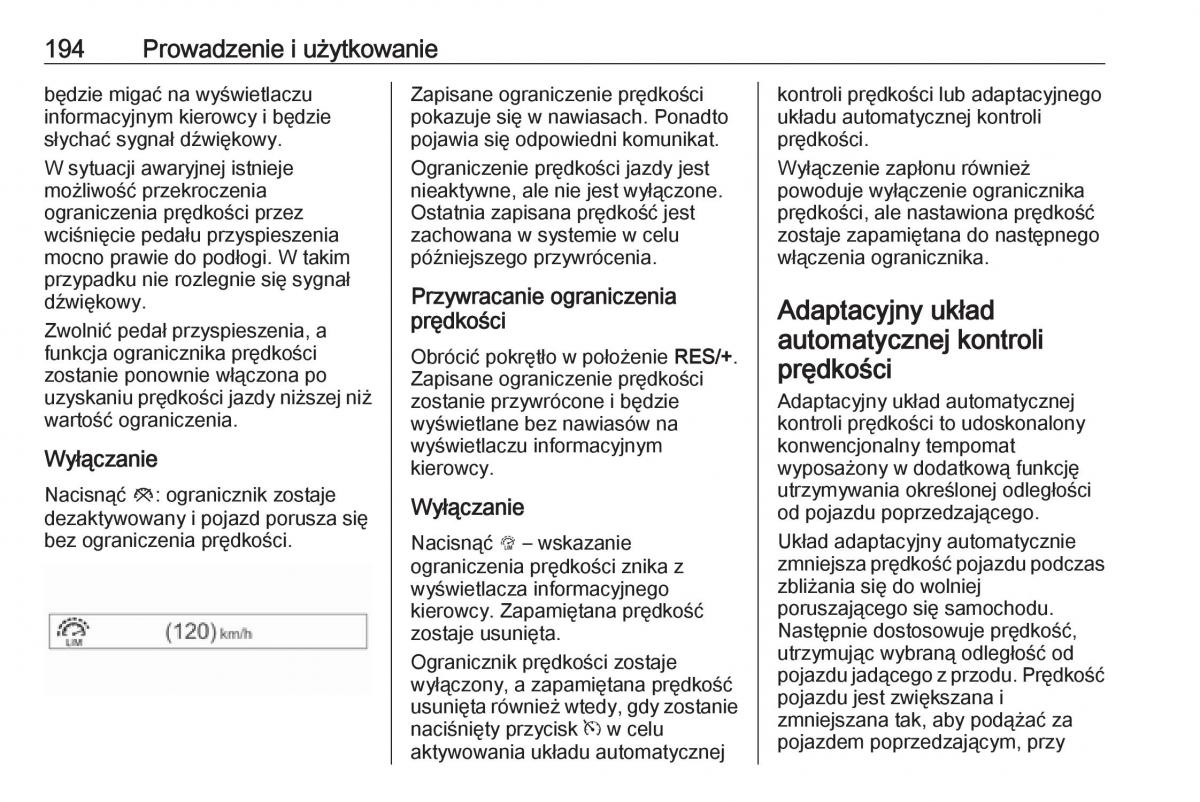 manual  Opel Zafira C FL instrukcja / page 196