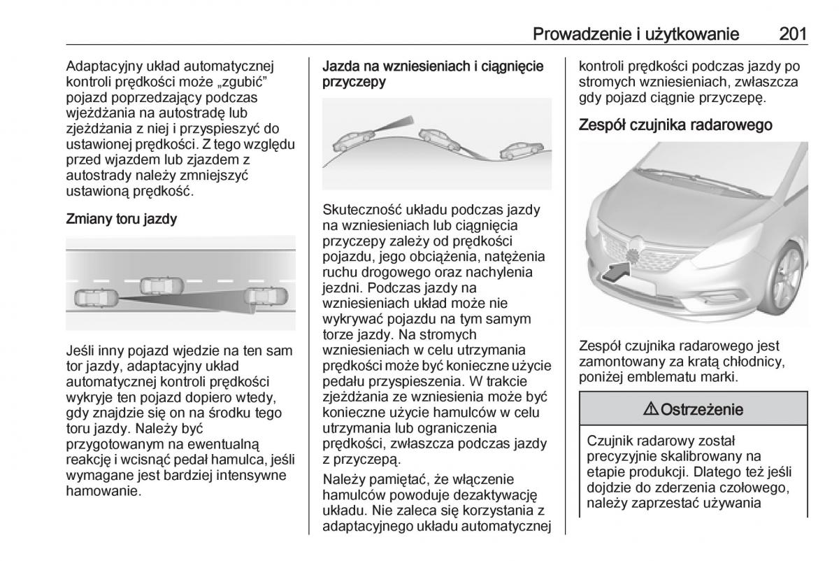 manual  Opel Zafira C FL instrukcja / page 203