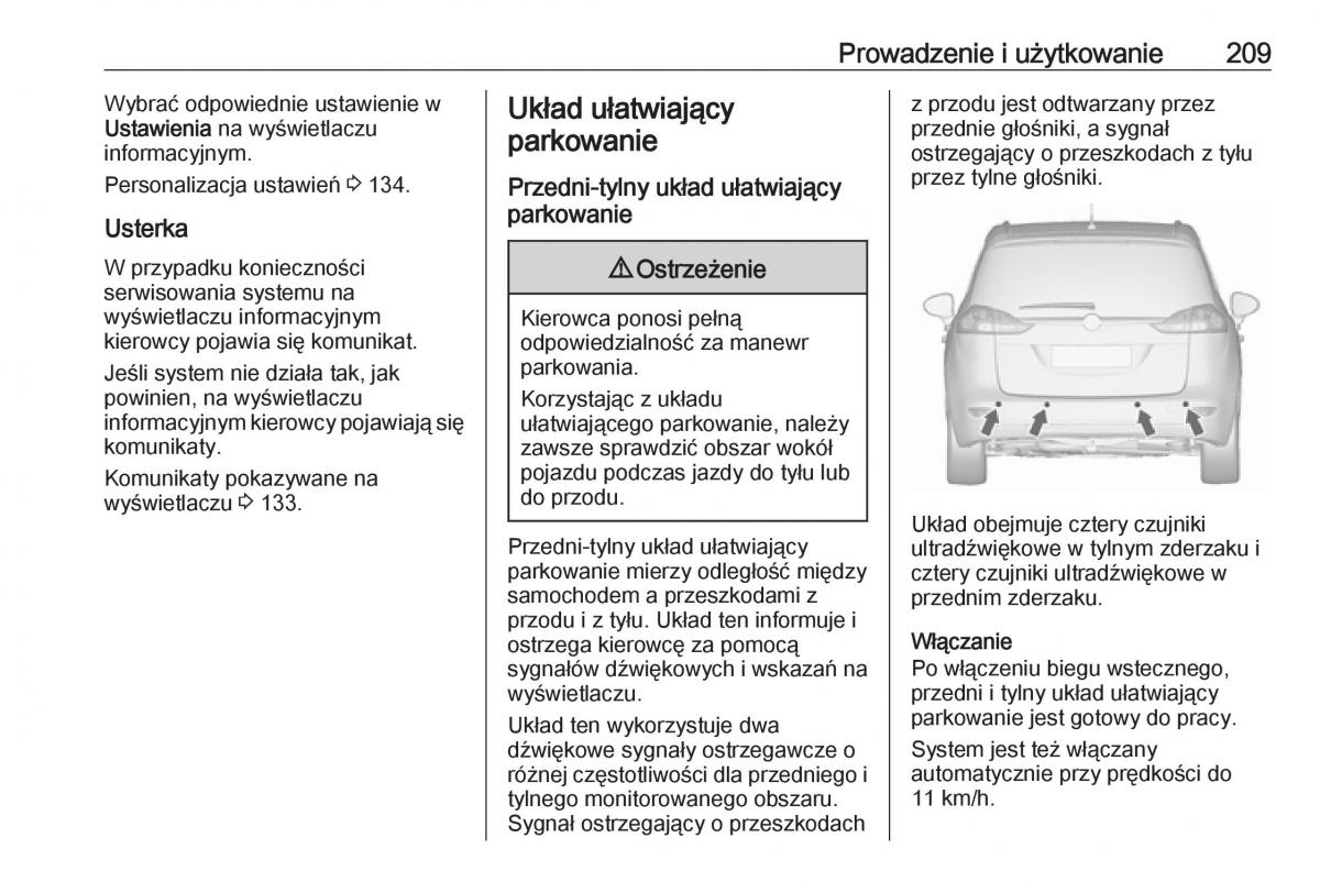 manual  Opel Zafira C FL instrukcja / page 211