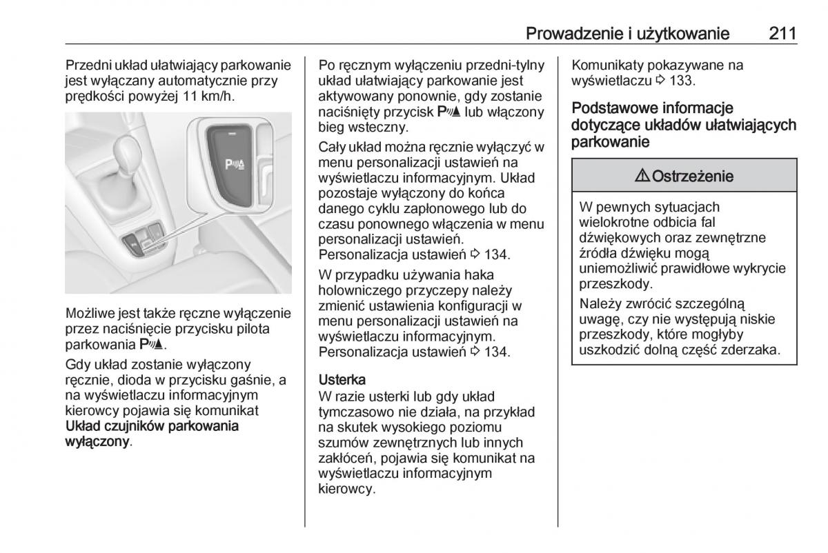 manual  Opel Zafira C FL instrukcja / page 213