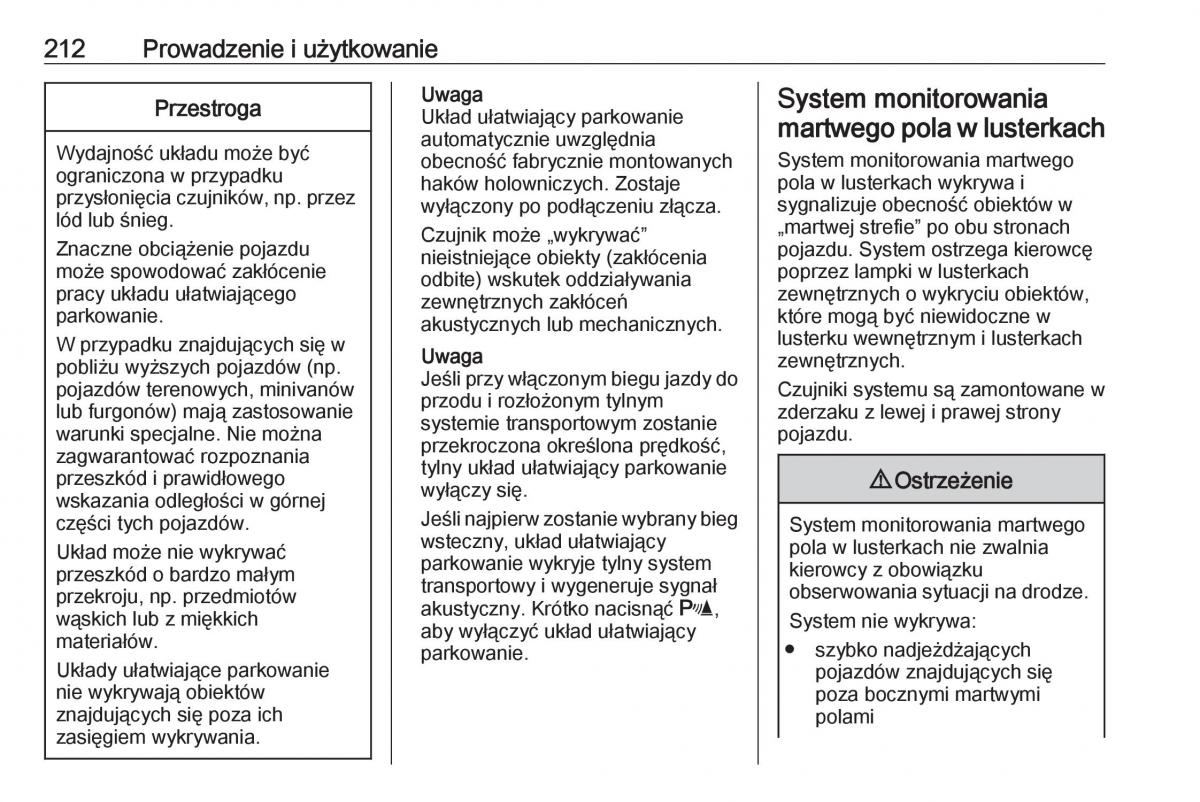 manual  Opel Zafira C FL instrukcja / page 214