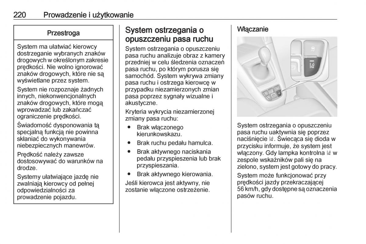 manual  Opel Zafira C FL instrukcja / page 222