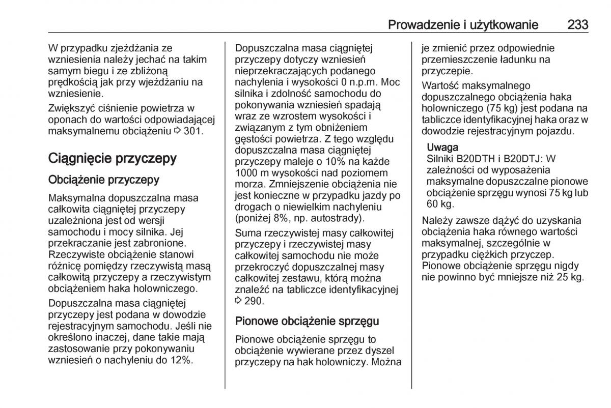 manual  Opel Zafira C FL instrukcja / page 235