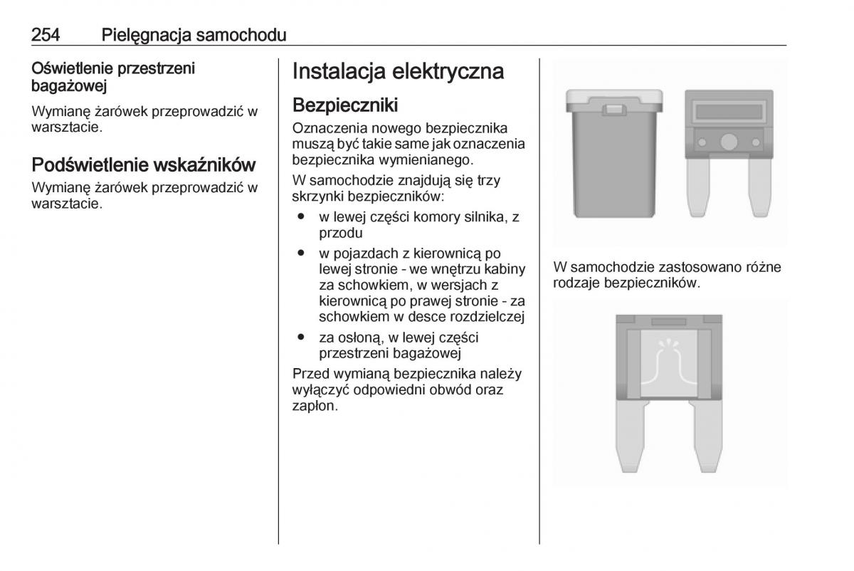 manual  Opel Zafira C FL instrukcja / page 256