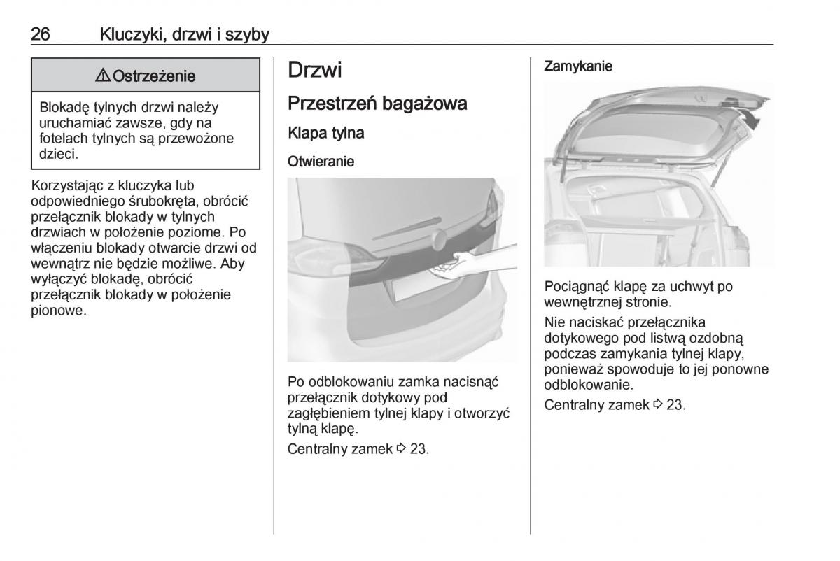 Opel Zafira C FL instrukcja obslugi / page 28