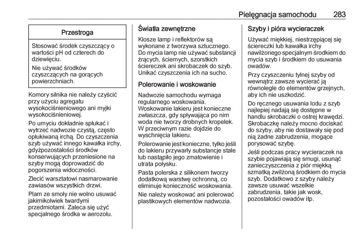 manual  Opel Zafira C FL instrukcja / page 285