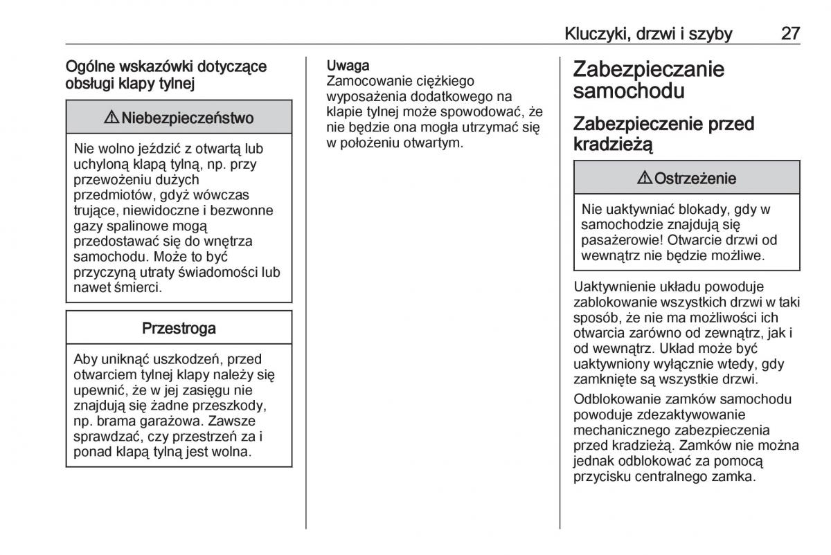 Opel Zafira C FL instrukcja obslugi / page 29