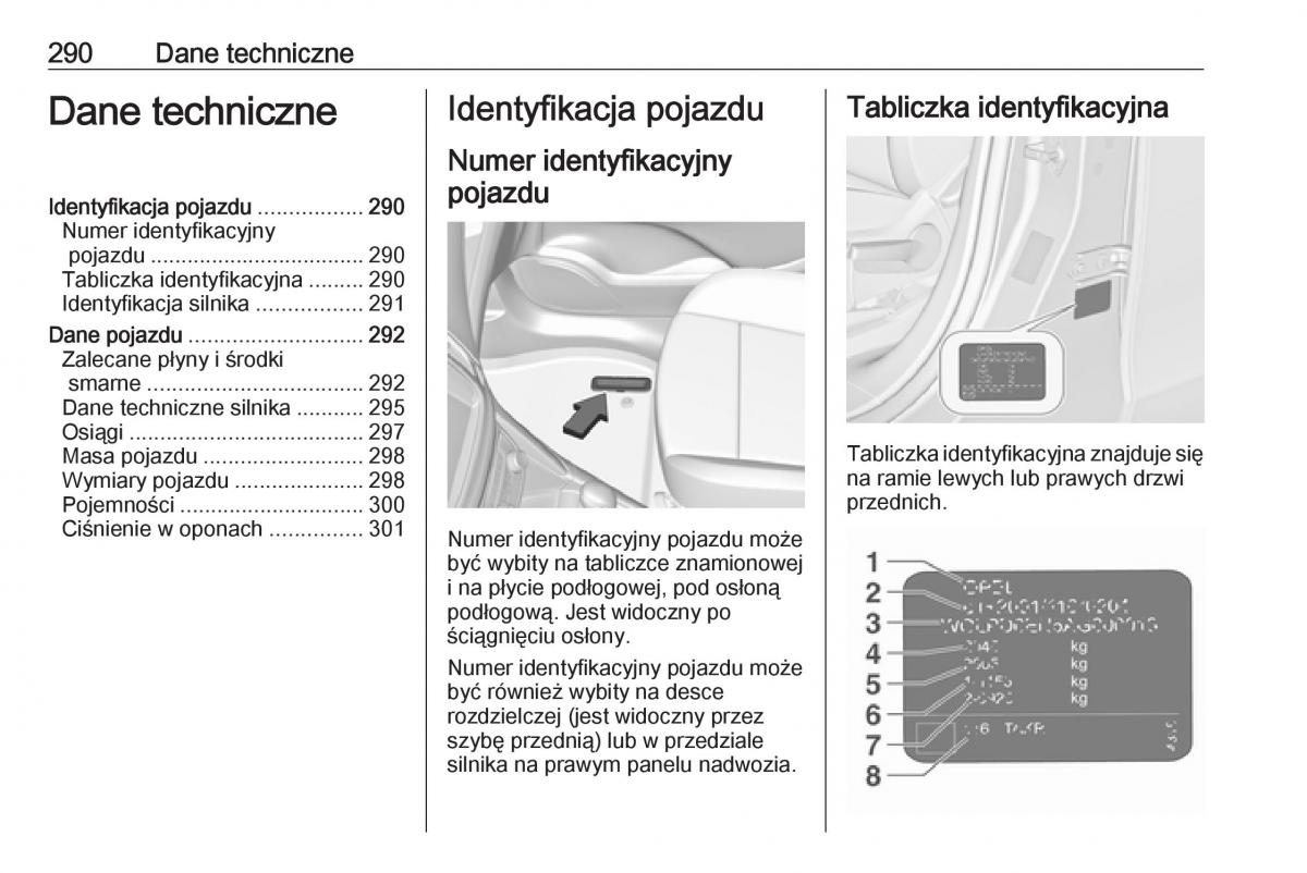 manual  Opel Zafira C FL instrukcja / page 292