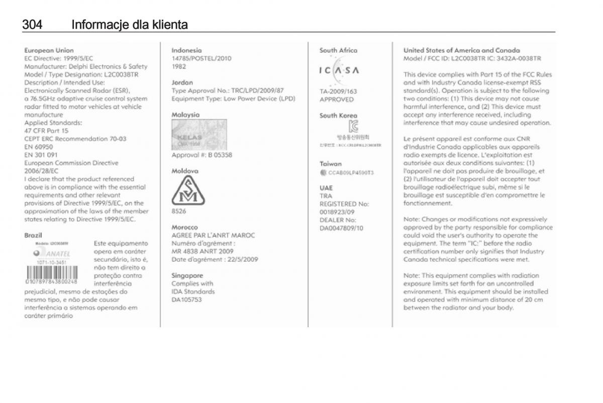 manual  Opel Zafira C FL instrukcja / page 306