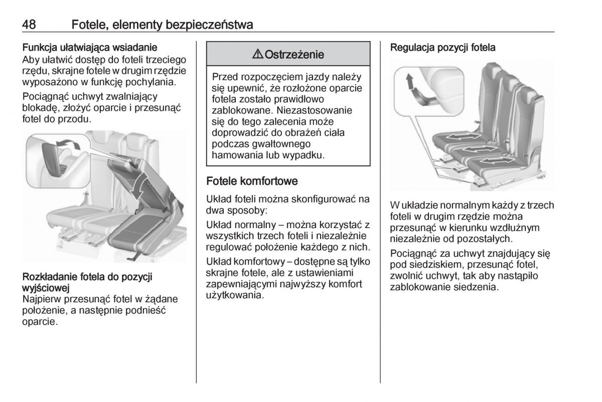 Opel Zafira C FL instrukcja obslugi / page 50