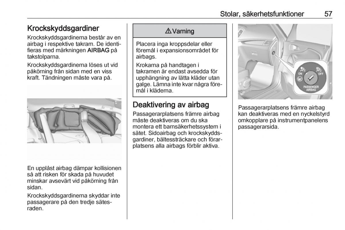 manual  Opel Zafira C FL instruktionsbok / page 59