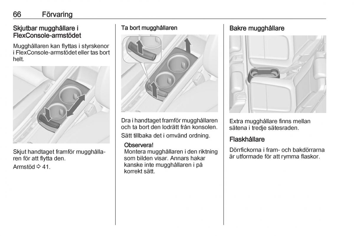 manual  Opel Zafira C FL instruktionsbok / page 68