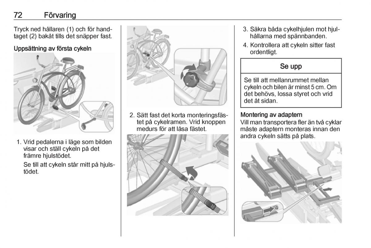 manual  Opel Zafira C FL instruktionsbok / page 74