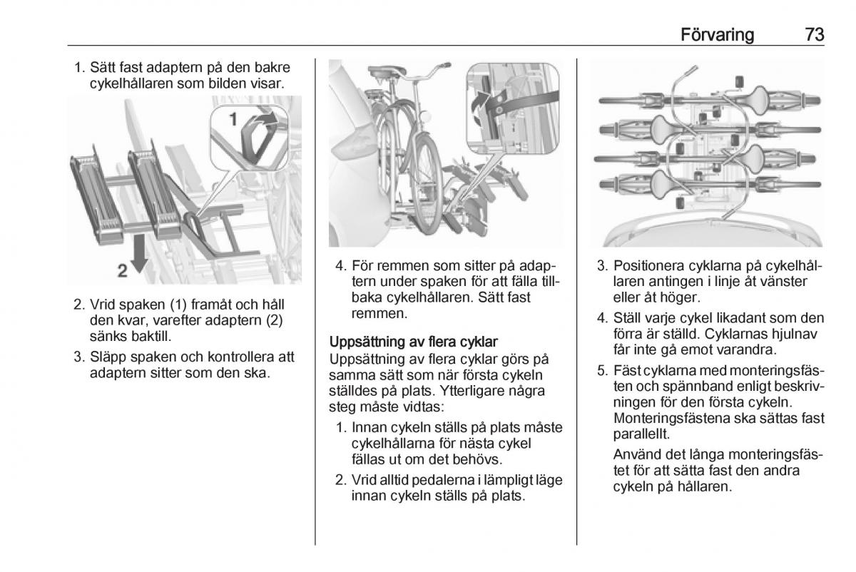 manual  Opel Zafira C FL instruktionsbok / page 75