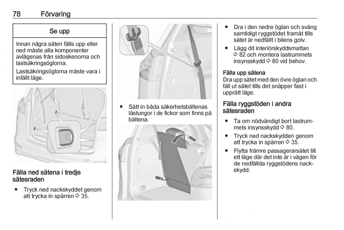 manual  Opel Zafira C FL instruktionsbok / page 80