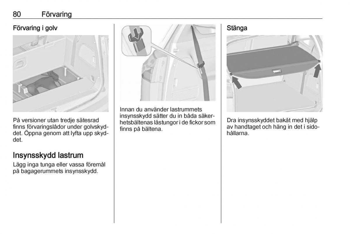 manual  Opel Zafira C FL instruktionsbok / page 82