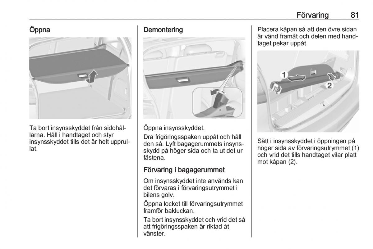 manual  Opel Zafira C FL instruktionsbok / page 83