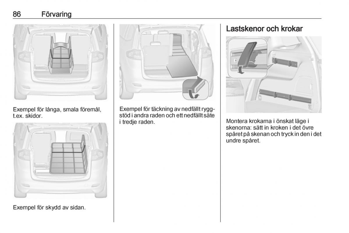 manual  Opel Zafira C FL instruktionsbok / page 88