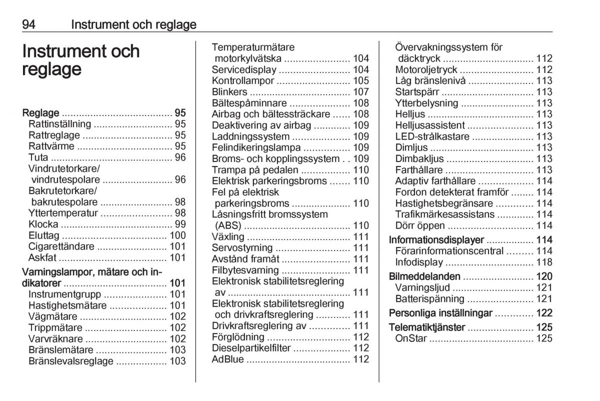 manual  Opel Zafira C FL instruktionsbok / page 96