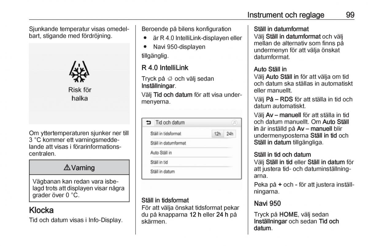 manual  Opel Zafira C FL instruktionsbok / page 101