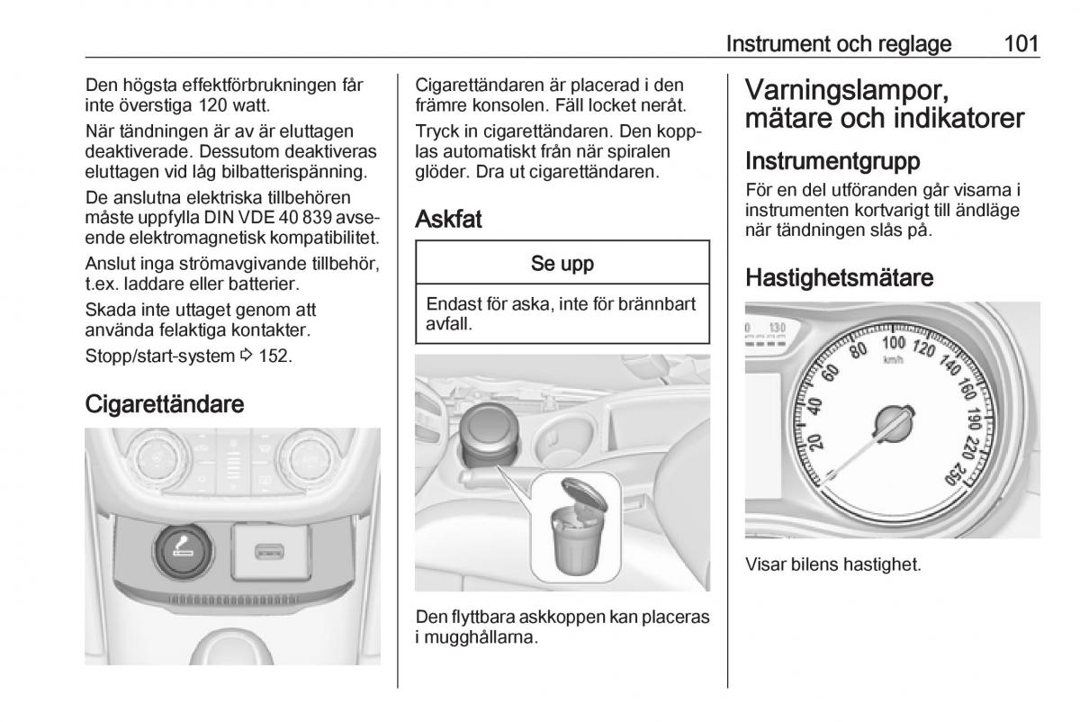 manual  Opel Zafira C FL instruktionsbok / page 103