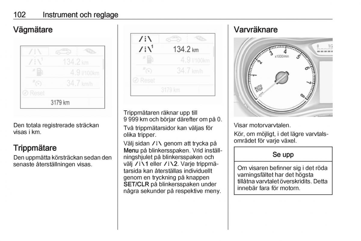 manual  Opel Zafira C FL instruktionsbok / page 104