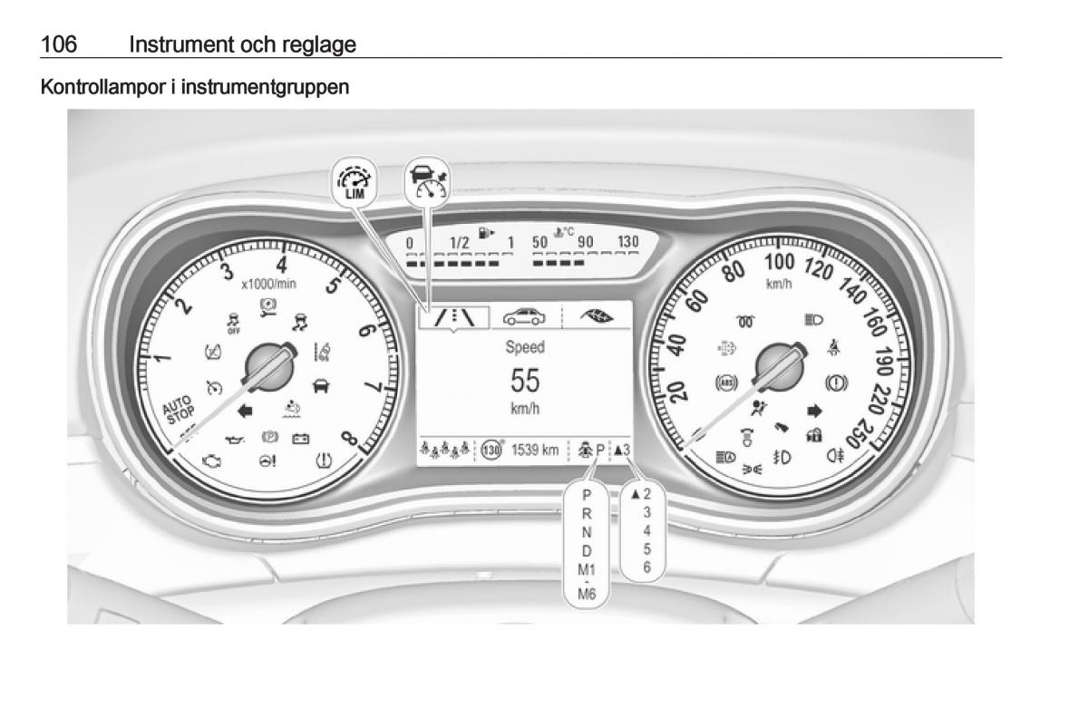 Opel Zafira C FL instruktionsbok / page 108